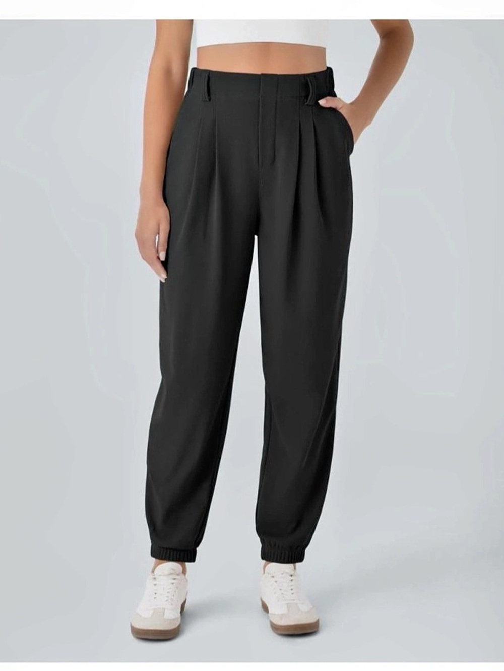 Halara | High Waisted Tapered Waffle Casual Joggers with Pocket